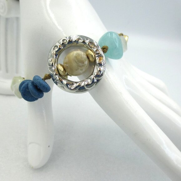 Chico's Sun Waves Beaded Magnetic Bracelet Coastal NEW - Picture 5 of 5